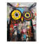 Tapis moderne lavable à la machine à motif de hiboux multicolore de la collection Sun-1086155831