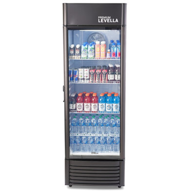 Premium Levella 25.8'' W Freestanding 528 Cans (12 oz.) 15.5 Cubic Feet Beverage Cooler with Glass Door | Fridge.com