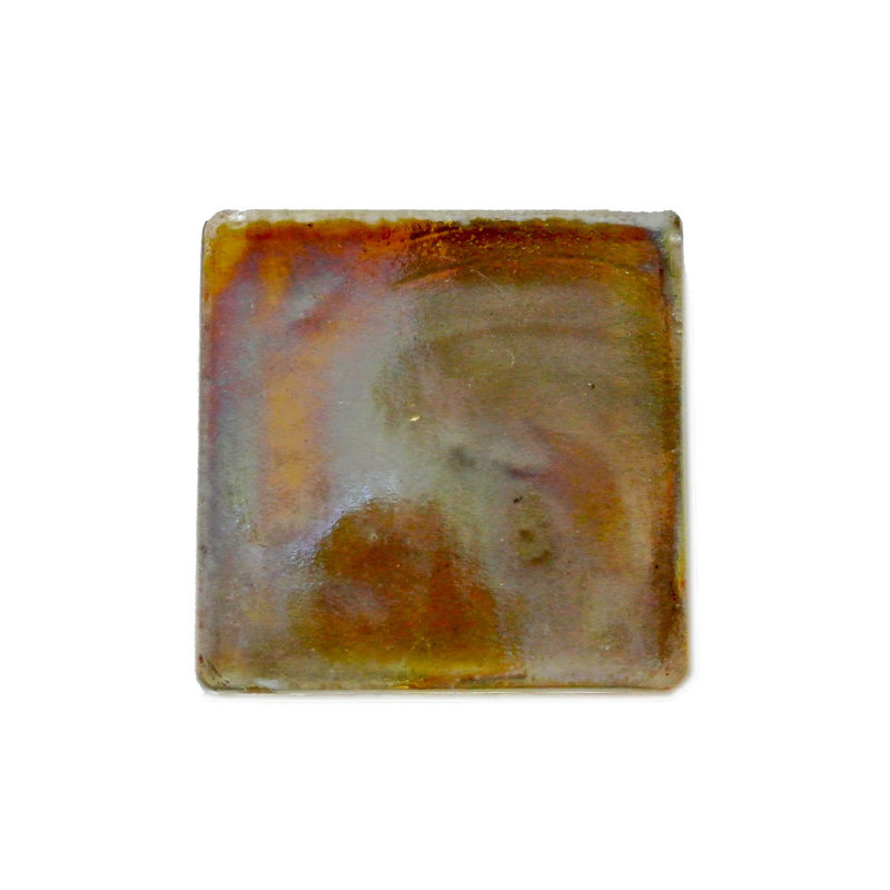 Carrelage mosaïque en verre recyclé irisé 2 po x 2 po Atmosphere Atmosphere, Orange irisé