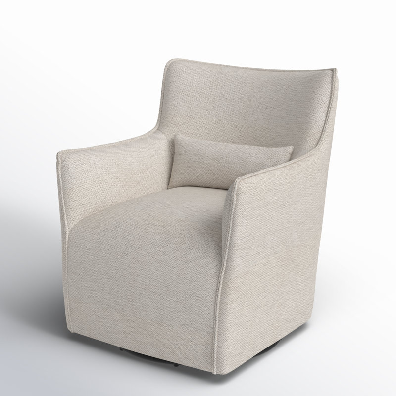 Kimble Swivel Curved Chair, Noble Platinum Polyester