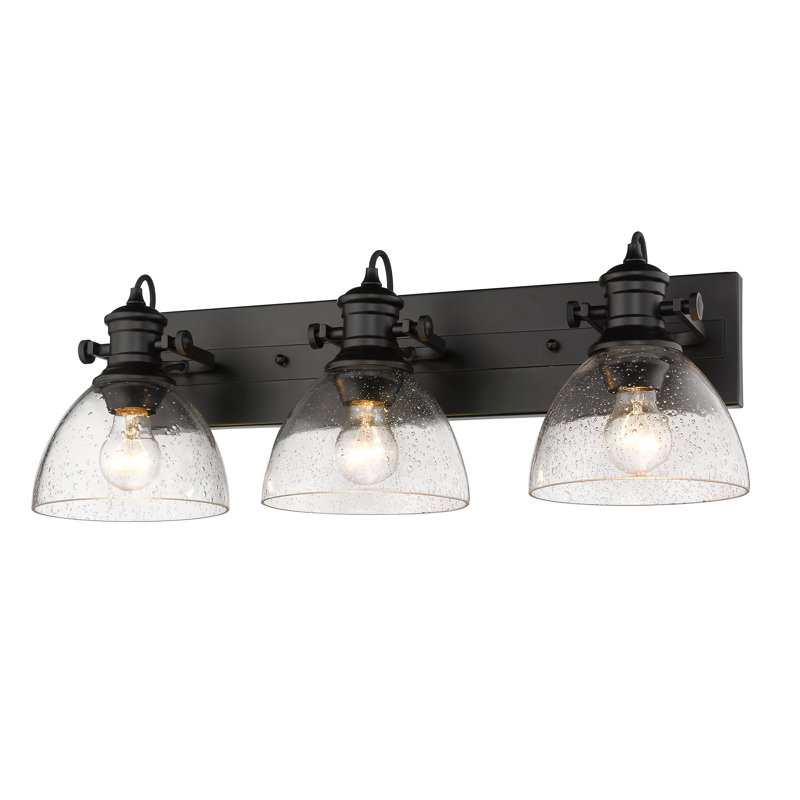 Bales Glass Semi Flush Mount, Matte Black, Seeded Glass