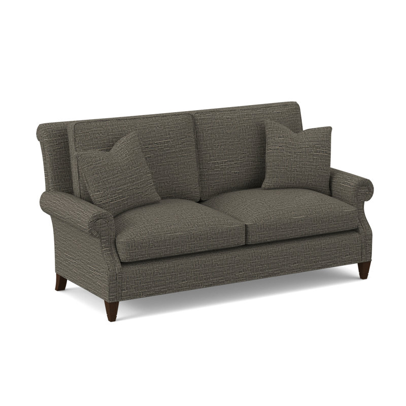 Library Sofa, American Walnut, Margaret Lipstick Polyester Blend
