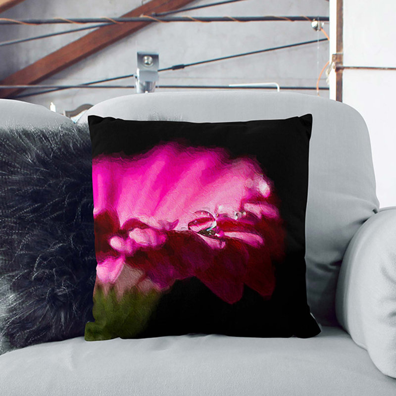 Pink Gerbera Flower Cushion with Filling, 40cm H x 40cm W x 15cm D