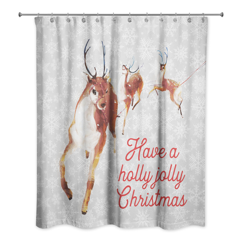 Rideau de douche à simple holly jolly christmas Frome