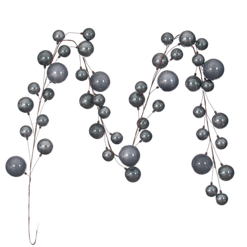 120'' in. Faux Garland, Pewter