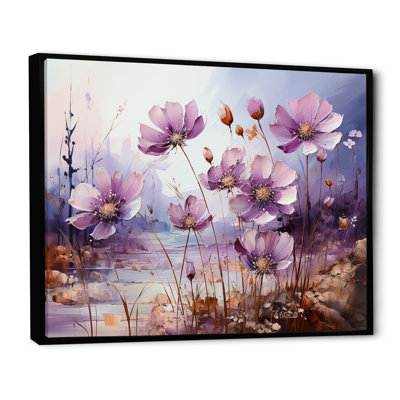 «Violets Flowers Country Charm» sur toile