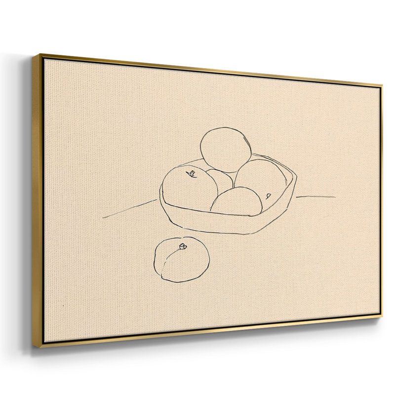 Fruit Line I, impression sur toile encadrée, H 17 po x l 25 po x P 2 po, Or