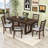 7-Piece Extendable Dining Table Set with 6 Upholstered Chairs-1887035973