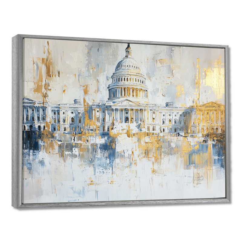 Chul - art mural patriotiste américain, H 12 po x l 20 po, Impression encadrée flottante, Argent argent