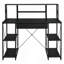 Bureau noir avec tablettes ouvertes et huche-451452040