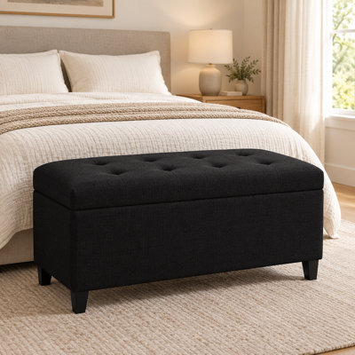Banc de rangement avec repose-pieds 33 pouces