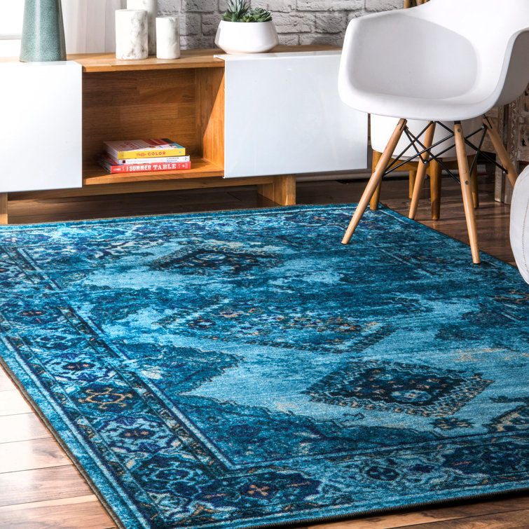 Tapis abstrait bleu