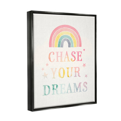 «Chase Your Dreams Starry Rainbow Détail» par Victoria Barnes - cadre texturé sur toile