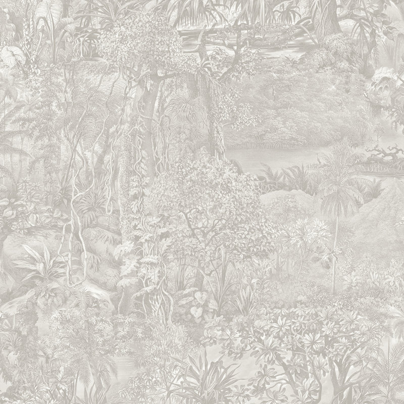 Papier peint adhésif Jungle Toile, L 20,5 po x l 33 po, Toile grise campagne