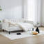Lit de jour simple rembourré Boucle ivoire, dossier capitonné nervuré, lit de jour au design somptueux moderne