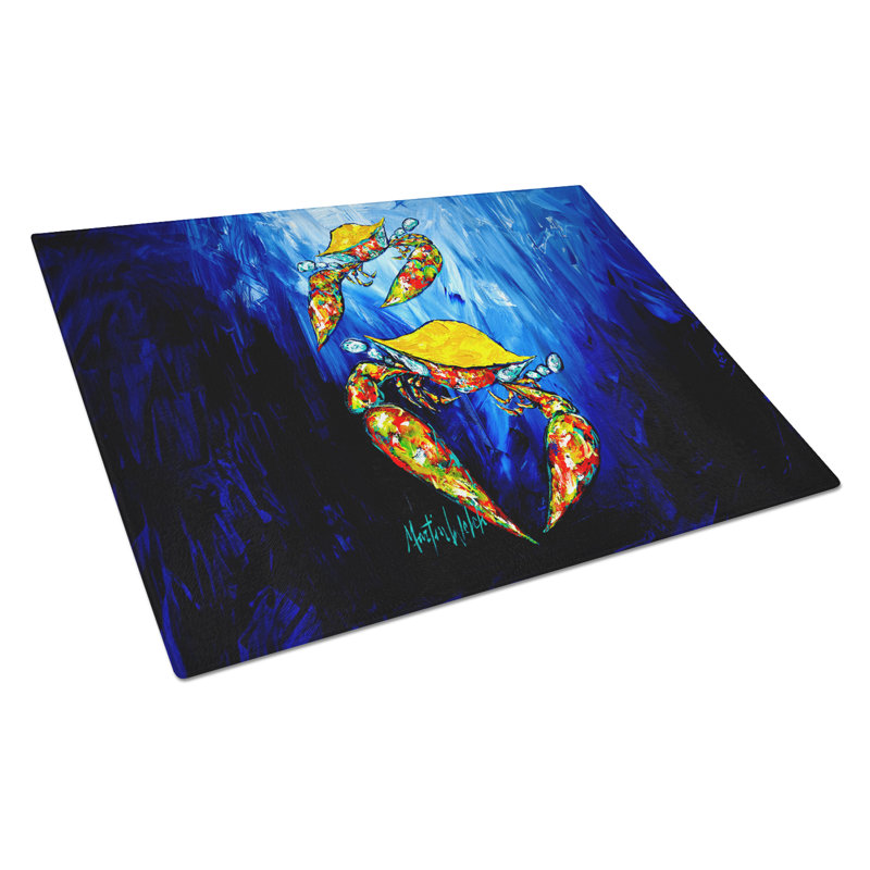 Crab Fair Glass Cutting Board