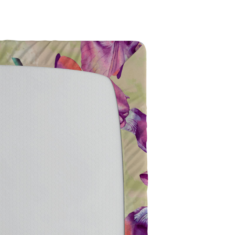 Twin Multicolor Microfiber Floral Fitted Sheet