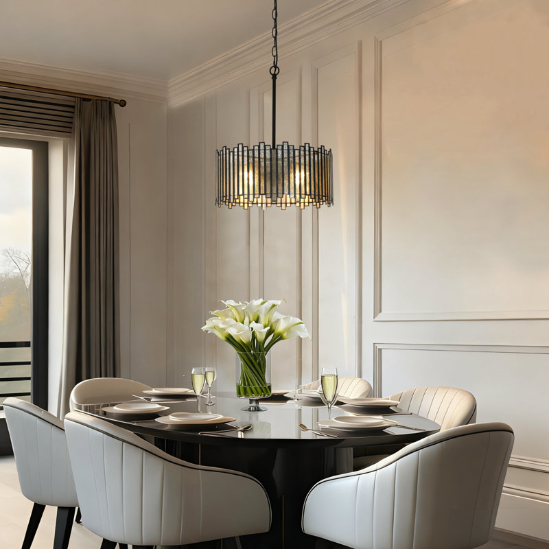 Shoshoni 4-Light Dimmable Drum Chandelier