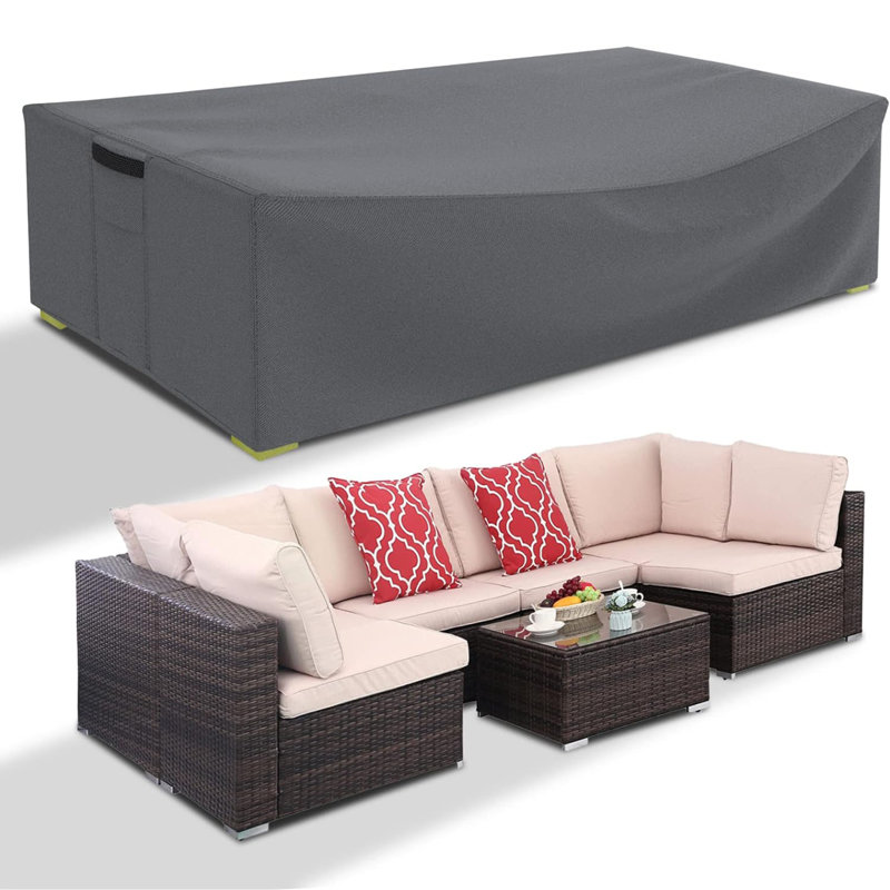 Housse pour ensemble de salle à manger d'extérieur imperméable, H 28 po x l 98 po x P 98 po