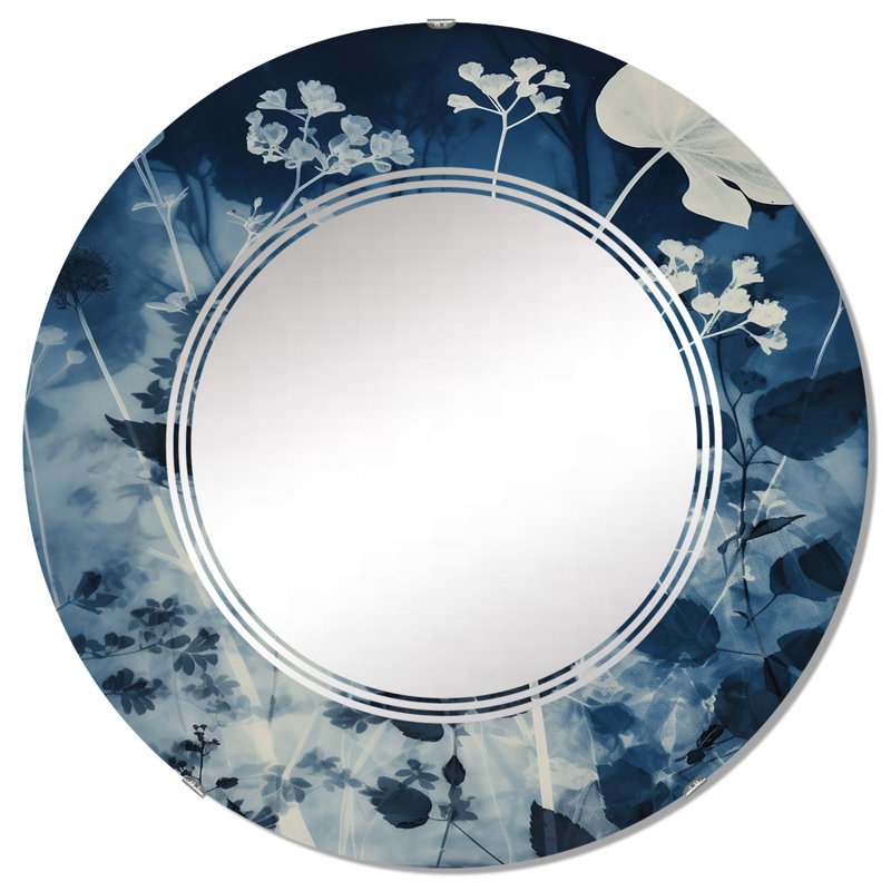 Zagora - Miroir mural moderne rond, 32 po x 32 po