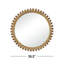 Miroir mural doré en bois de manguier avec détails perlés, 35 po x 2 po x 35 po