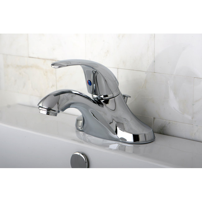 Kingston Brass Legacy Single-Handle 3-Hole Deck Mount 4" Centerset Bathroom Faucet, Polished Chrome, With ABS Pop-up