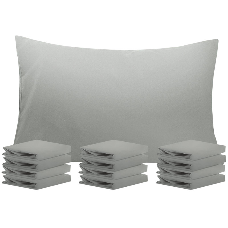  Housse de coussin en microfibre, Taie d'oreiller taille très grand, Gris fumée