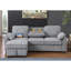 Canapé-lit modulaire réversible en chenille avec méridienne de rangement, table rabattable, porte-gobelets et ports de chargement-1471436662