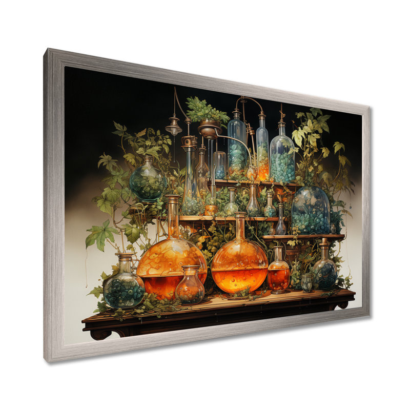 Laboratories Scientific Inquiry An I - Laboratories Wall Art, 16" H x 32" W x 1" D, Silver Single Picture Framed