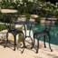 3 pièces Cast Bistro - Aluminium, Glamour extérieur gracieux, noir + or, chaises florales, -, pieds élégants, table,