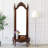 American-Style Vintage Maple Full-Length Mirror With Base