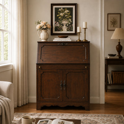 Warm Walnut Secretary & Farmhouse Storage Collection