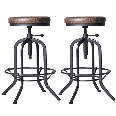 Arefa Swivel Upholstered Adjustable Height Counter Stool with Metal Frame