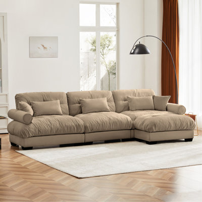 Canapé modulaire surdimensionné en velours avec repose-pieds Comfort