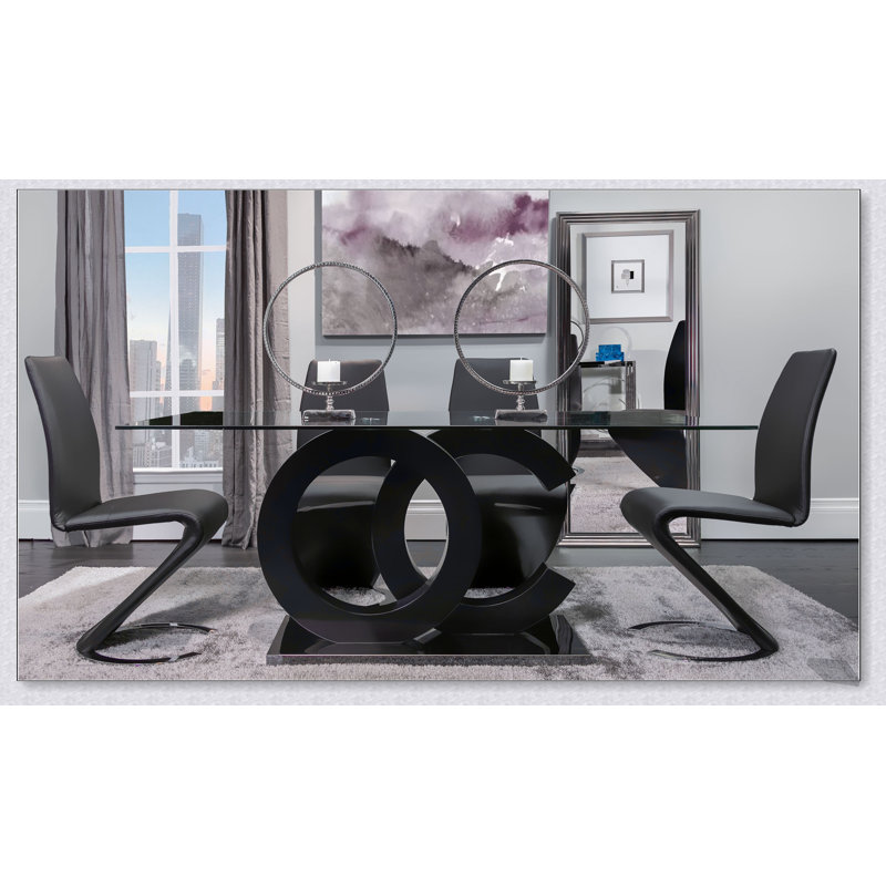 Chaises de salle à manger noires Marcus Horseshoe (ensemble de 2) - Design moderne, confort ergonomique et fabrication durable pour un repas élégant