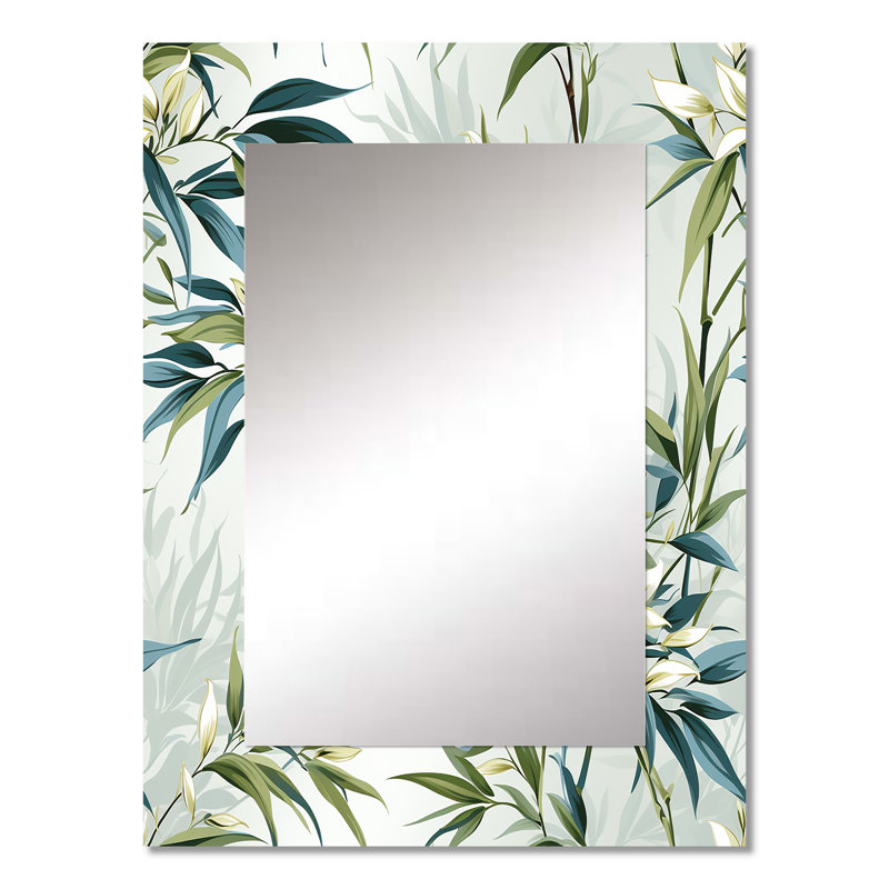 Bambou tropical Zen - grand miroir tropical, miroir mural décoratif tropical, impression d'art en métal, 32 po x 24 po