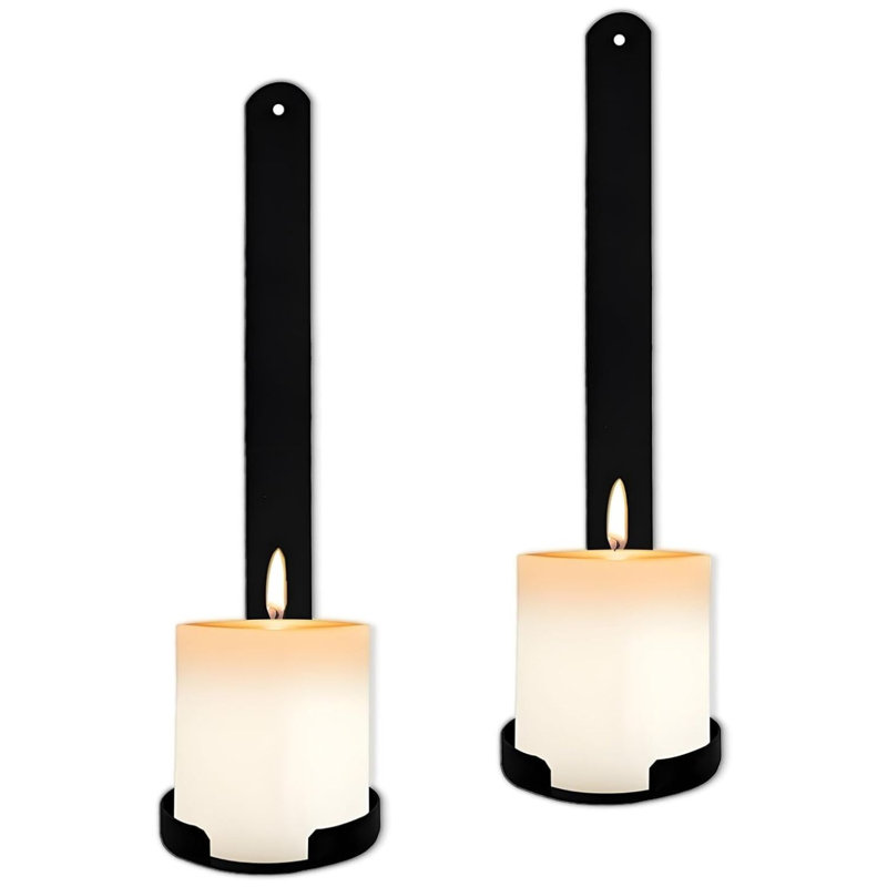 Ensemble de 2 appliques murales noires en fonte