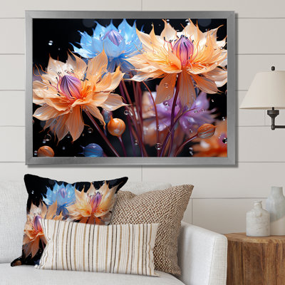Abstraction de bleuets colorés - impressions sur toile