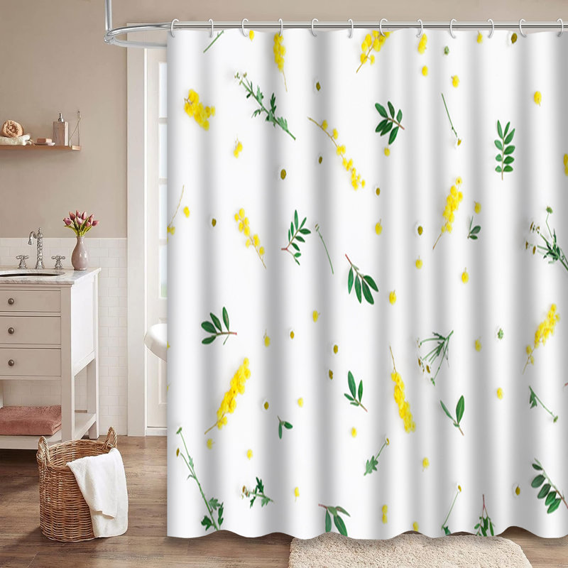 Rideau de douche avec 12 crochets, L 72 po x l 78 po