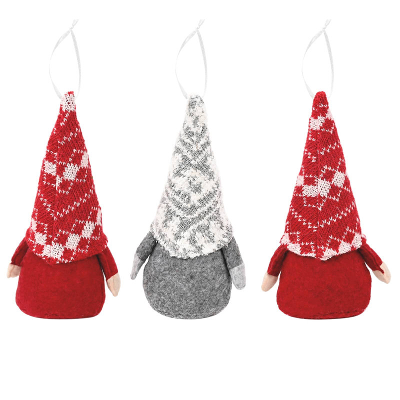 Sitting Gnome Set Polyester Christmas Gnome Set Holiday Shelf Sitters