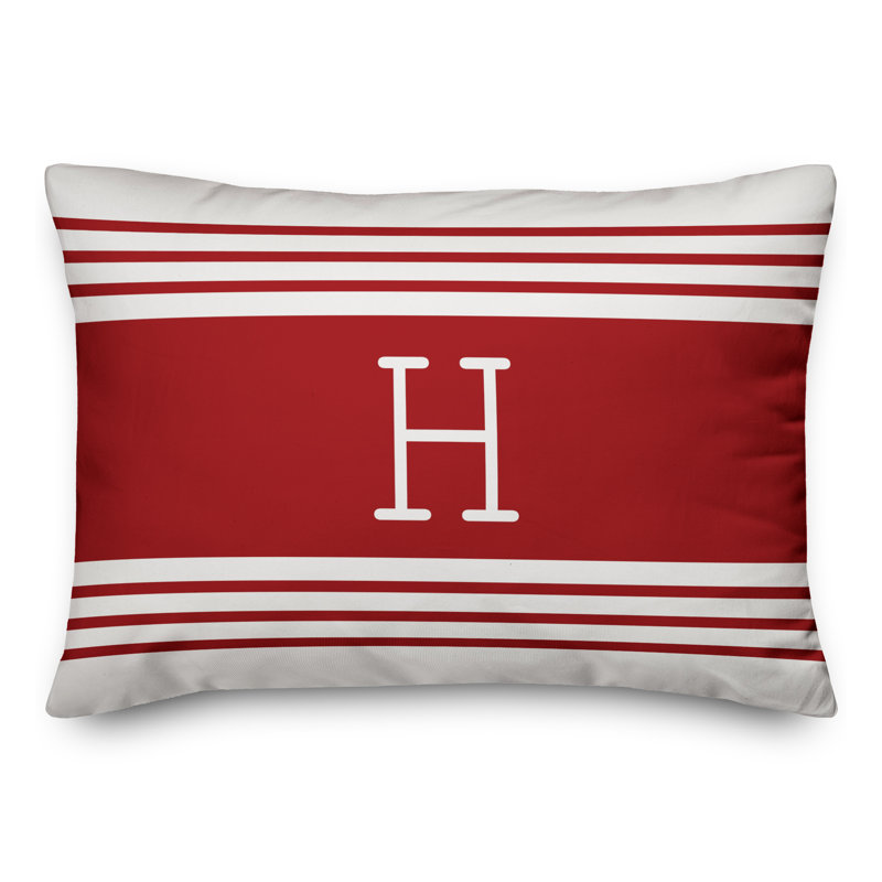 Striped Throw Pillow, H, Red