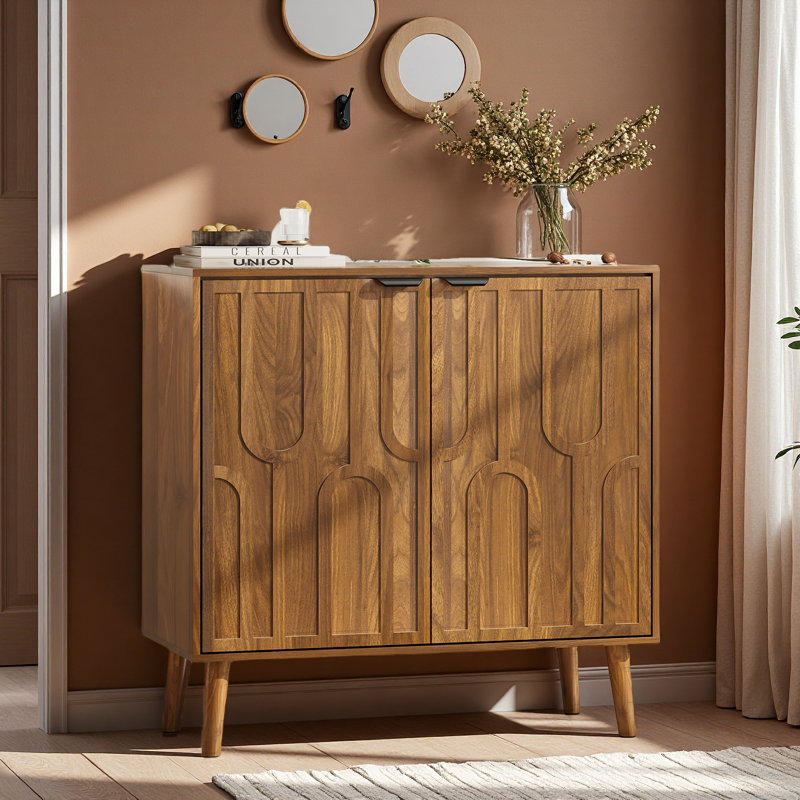 Buffet avec rangement, buffet de style campagnard avec trombone, meuble-bar en bois pour la cuisine