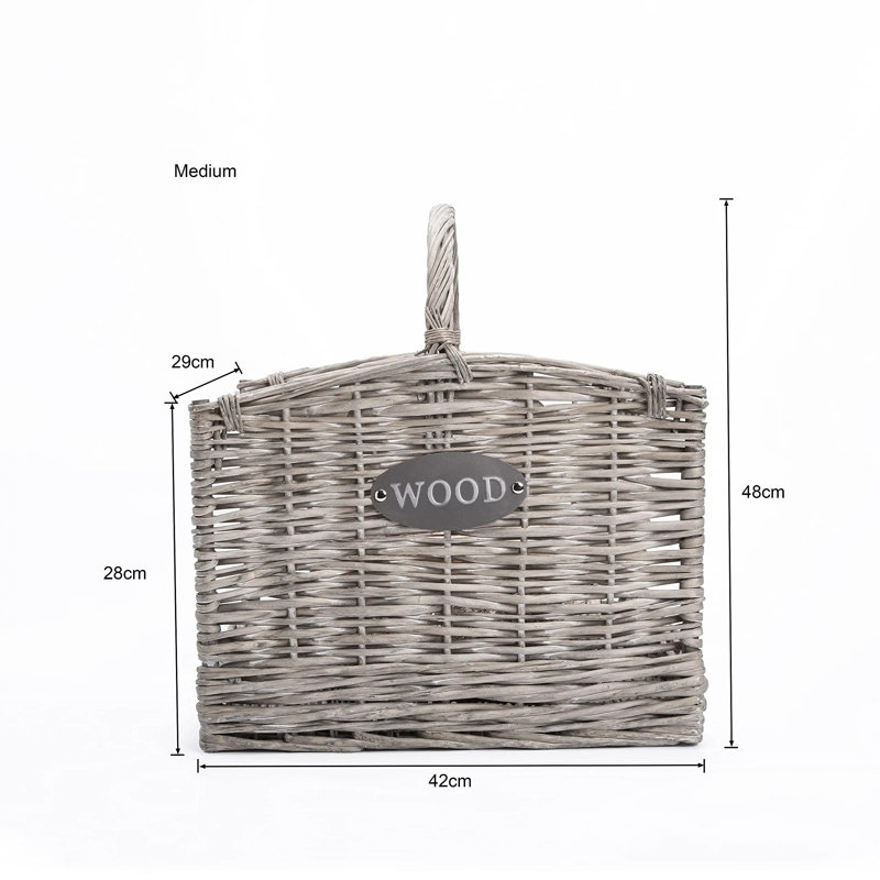 Wicker Log Basket with Handle