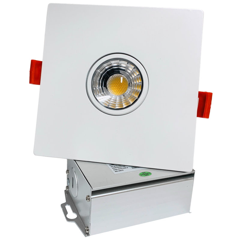 Ensemble d’éclairage encastré à del ultra-plat 3" universal cardan, Blanc