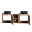 Meuble-lavabo mural 60 po avec lavabo d'art en céramique et 1 tablette de rangement, porte à fermeture en douceur-121938644