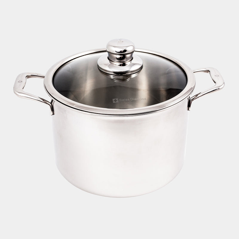Swiss Diamond Premium Clad 7.9 qt Stock Pot w/Lid, 7.9 quarts