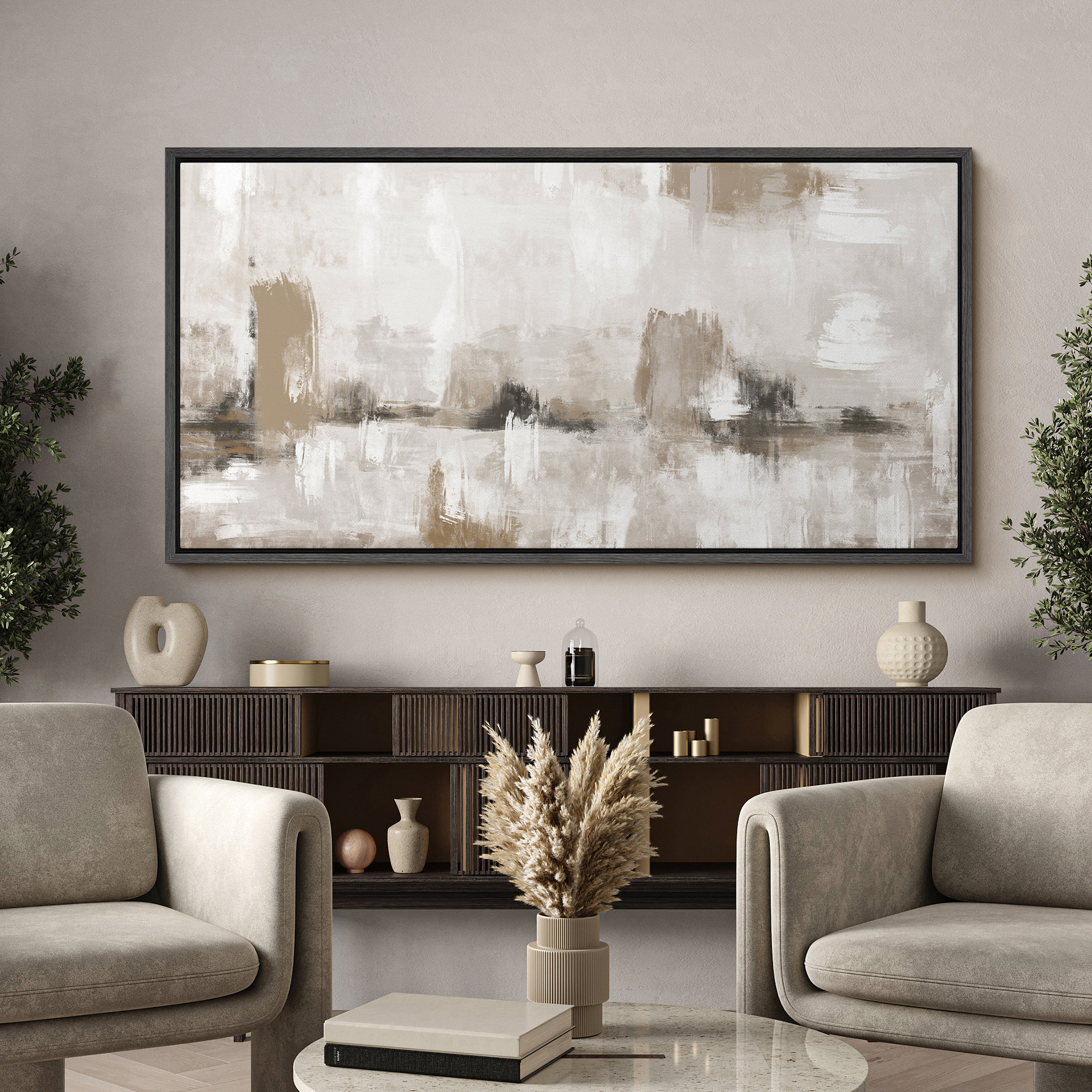 wall26 Modern Abstract Design in Neutral Tones Modern Art & Reviews ...