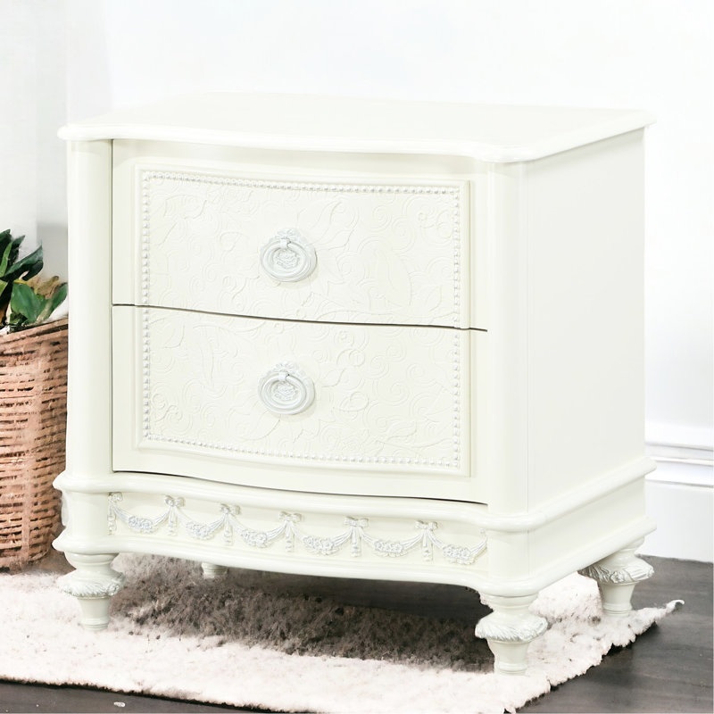 Table de chevet avec 2 tiroirs - Accessoire de chambre à coucher luxueux 2 grands espaces de rangement