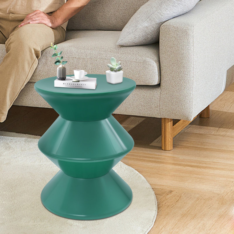 Modern Round Side/End Table, Green