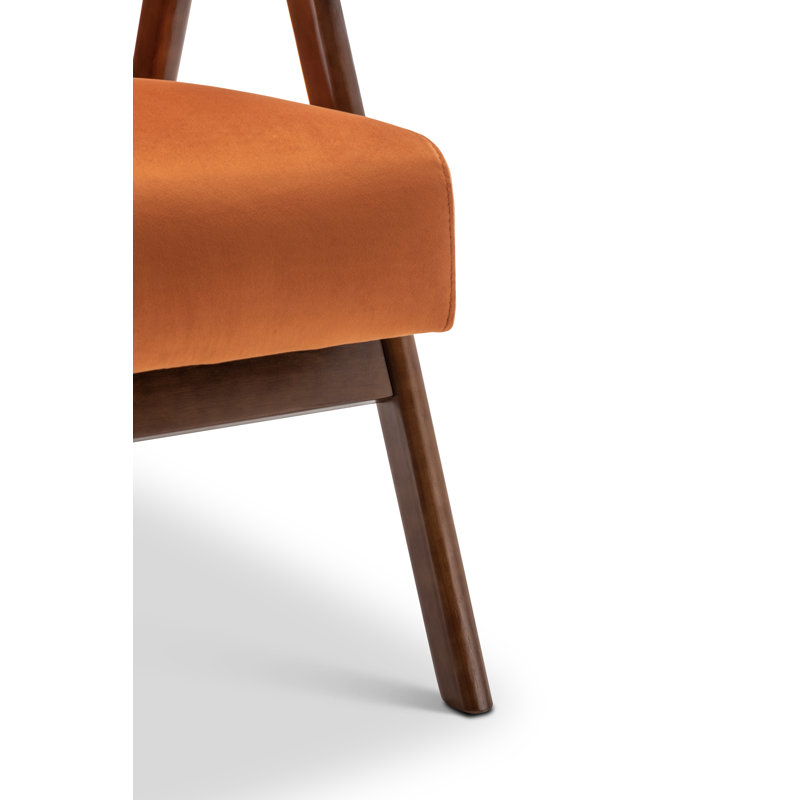 Gabar 75Cm Wide Classic Mid-Century Modern Armchair, Orange Velvet